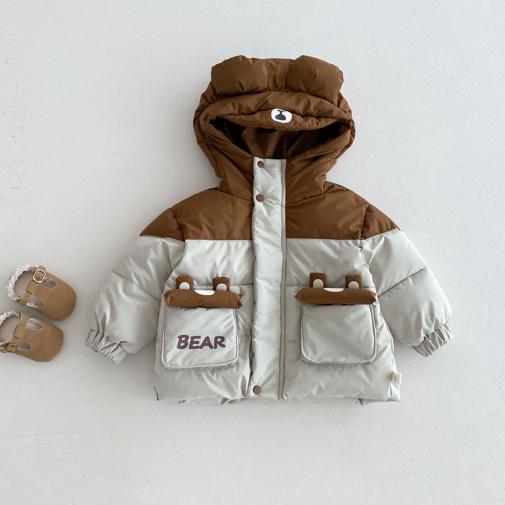 Ropa de algodón con capucha a juego de colores/