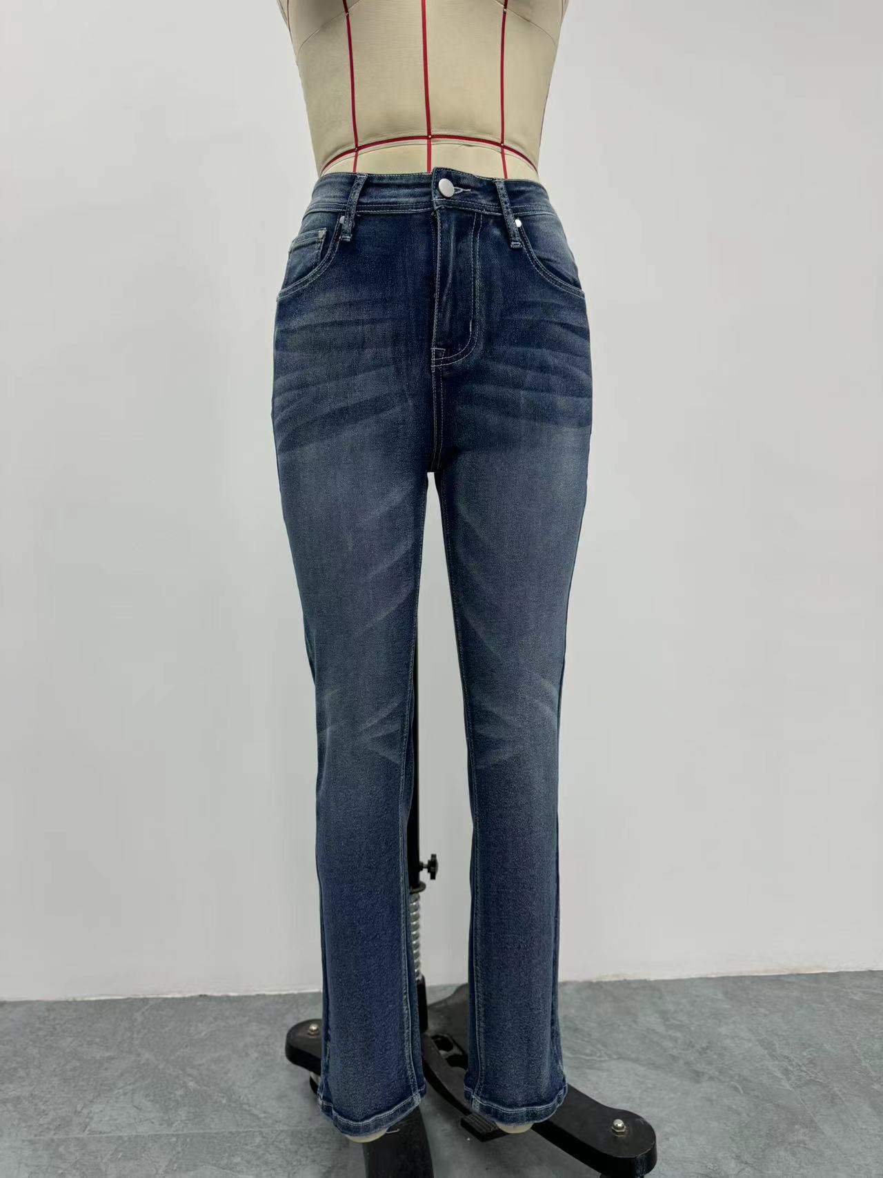 Women's Slim Fit Embroidered Jeans - Stretch Denim Pants With Floral Stitching (Blue, Sizes S-Xxl) ​Breathable Cotton Blend_ecoleips.com