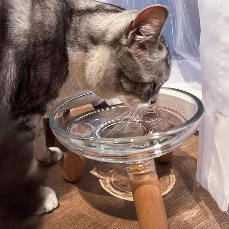 Inherent の猫ボウルと犬ボウルは転倒しにくく、頸椎を保護する高さのあるスタンドで、飲料水を飲むための直径の大きな犬用ボウルです。|undefined
