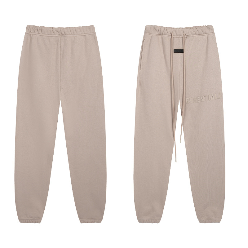 Alta versión ESSENTIALS FOG marca nueva serie carta de impresión forrada de lana de los hombres deportes pantalones casuales con cordón