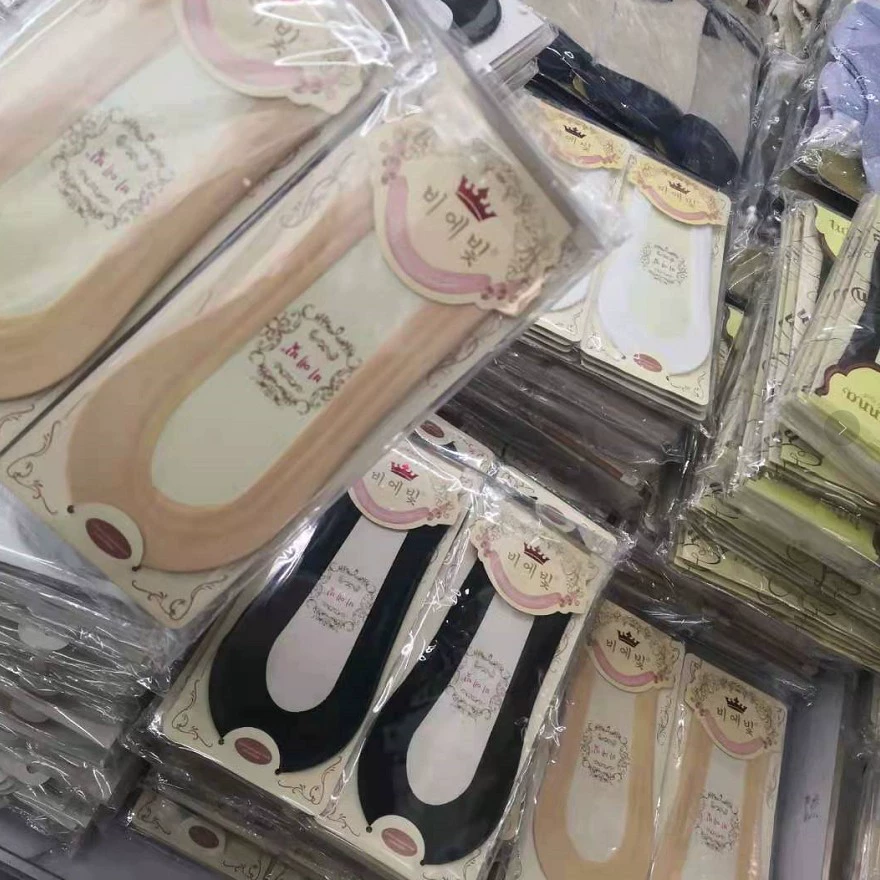 Тонкие ледяные носки для обуви весна и лето новая продукция корейская версия неглубокой хлопчатобумажной основы силиконовые нескользящие невидимые носки оптом