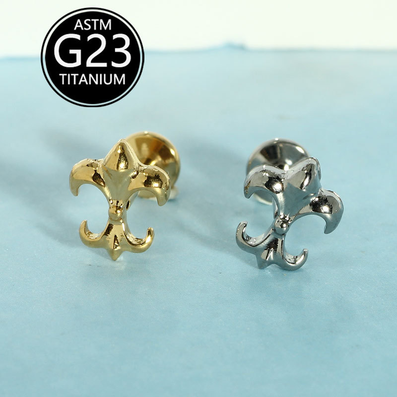 G23 Titanium Lip Nail Punk Style Anchor Ear Bone Nail 1.2mm 10mm Body Piercing Jewelry detail image 7
