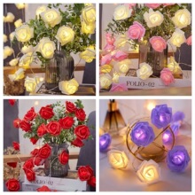LED玫瑰花灯串情人节表白灯光装饰灯生日婚庆圣诞灯浪漫求婚花束