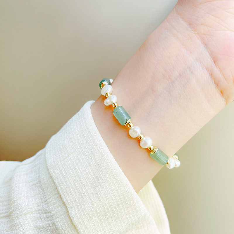 Casual Geometric Freshwater Pearl Plating Zircon Bracelets 1 Piece
