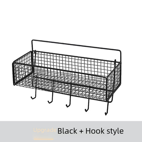 Bathroom, toilet rack, kitchen, living room, dormitory wall-mounted hook, no drilling storage shelf, hanging basket, nail-free