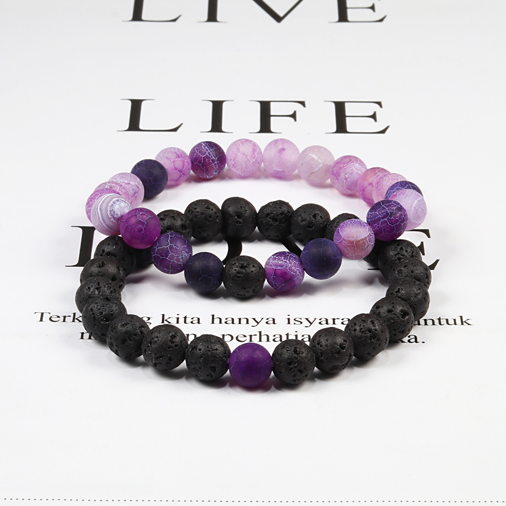 36g Weight Bracelets Classification 1 Pair Quantity Basic Classic Style Geometric Natural Stone Agate Bracelets