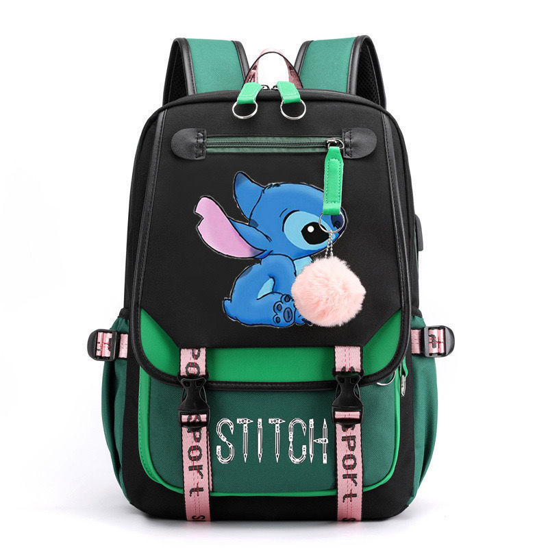 Nuevo Star Baby Stitch Stitch Boy Stitch USB carga mochila mochila para estudiantes de ambos sexos mochila