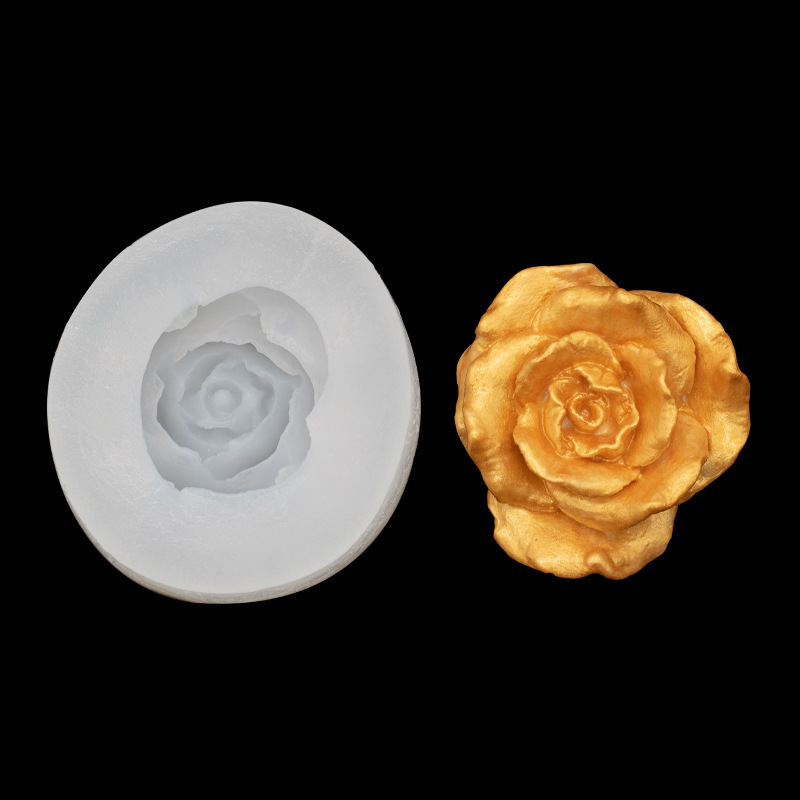 Nueva flor molde de silicona Rosa Camelia jabón hecho a mano vela aromaterapia hornear decoración Accesorios