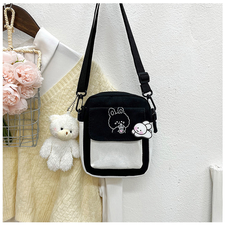 토끼 스타일 블랙 + 핀 + 곰 펜던트