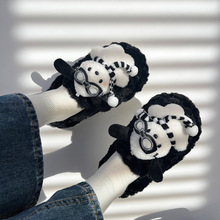 可爱卡通厚底毛毛拖鞋女2024秋冬新款外穿居家静音防滑包头棉拖鞋