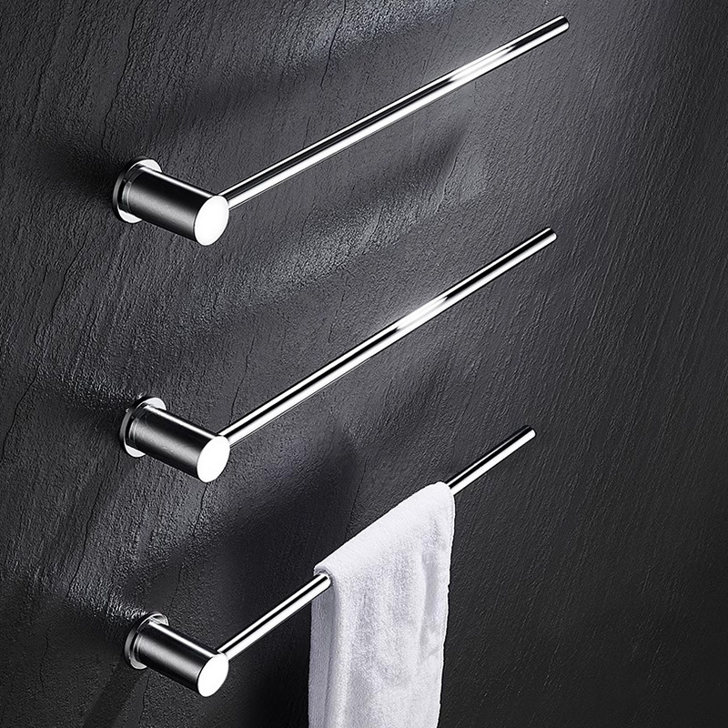 Bathroom Punch-Free Towel Rack Single Rod All-Copper Bathroom Towel Bar Toilet Storage Rack Bathroom Hardware Accessories