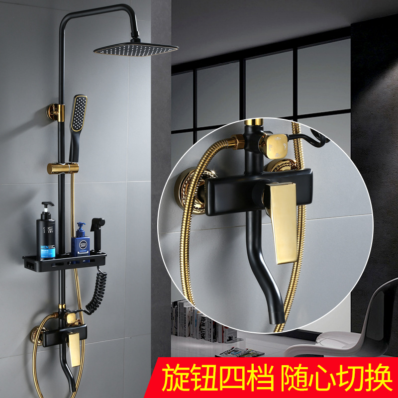 Juego de ducha ducha ducha ducha casero baño baño baño pantalla digital negra fábrica de lluvia boquilla de ducha al por mayor