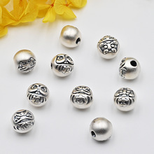 S999足银达摩隔珠串珠 复古3D硬银 diy手工配件编绳手链散珠配饰
