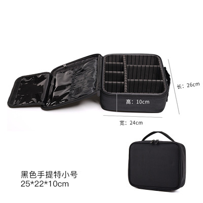 Bolsa de cosméticos portátil, maquillador y maquillaje de gran capacidad, bolsa de almacenamiento portátil multicapa, bolsa de partición de viaje de estilo ins en stock