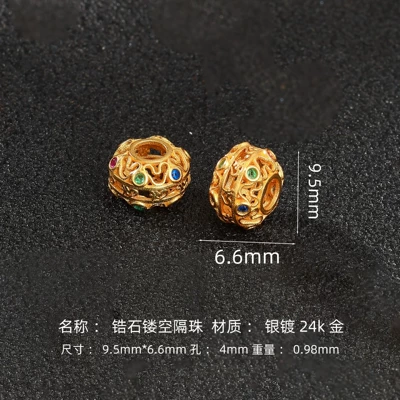 Spacer Beads Zircon Barrel Beads Zərgərlik ara hissələri - zircon-hollow-spacer-beads