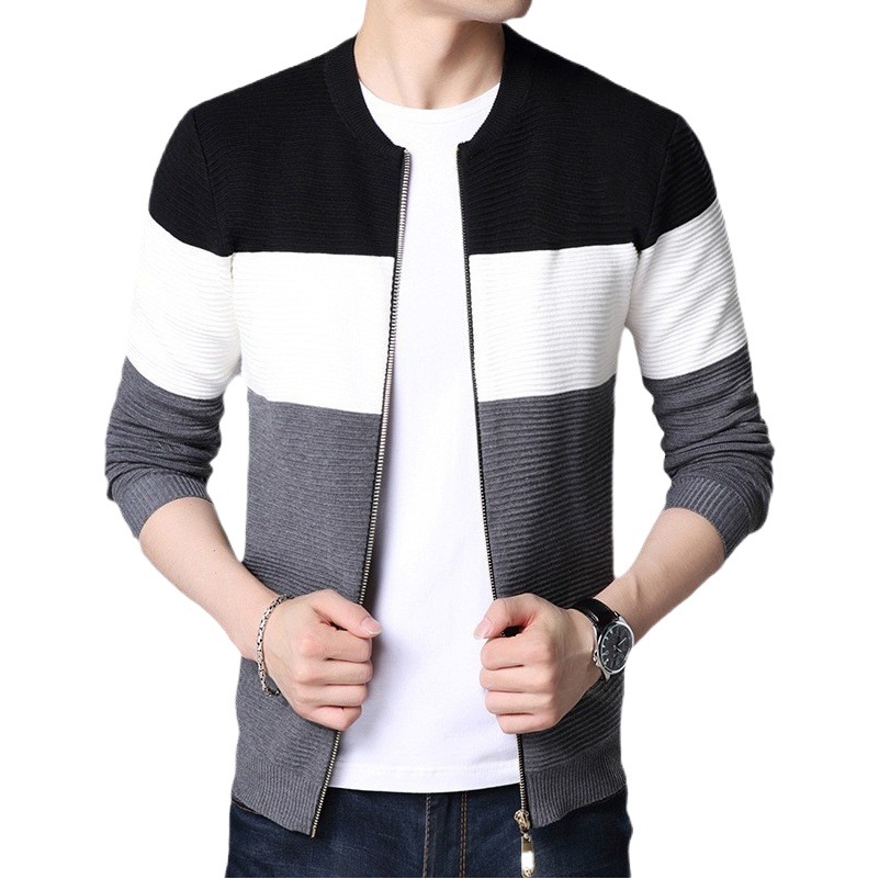 Nueva ropa de punto para hombre para otoño e invierno 2023, chaqueta de estilo moderno, sencillo, cómodo, informal, suministrada por la fábrica.