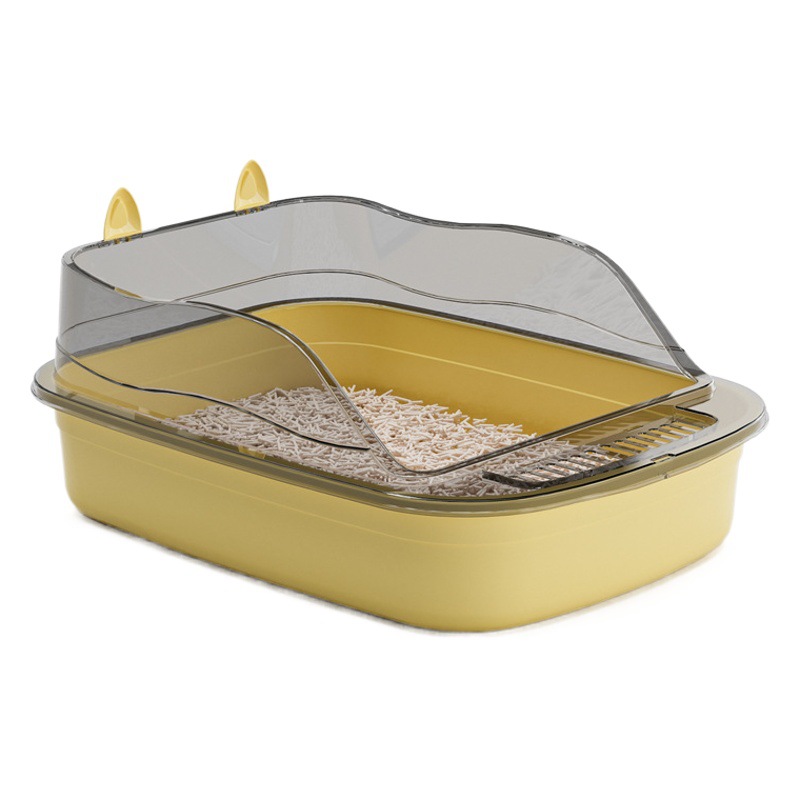 Caja de arena para gatos grande semicerrada engrosada Anti-Splash gato inodoro suministros para mascotas nueva caja de arena para gatos al por mayor con pala
