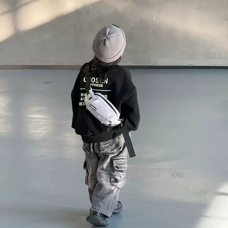 2025韩版新款儿童男童小学生幼儿园宝宝潮酷胸包腰包手机包包批发