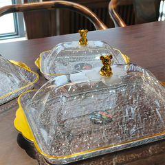 新しいヨーロッパスタイルの金縁のプラスチックフルーツプレートホームリビングルームコーヒーテーブルホテルフルーツドライフルーツスナック収納工場卸売