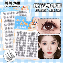 懒人10排免胶免卸假睫毛分段式单簇新手卷翘漫画眼睫毛新手友好