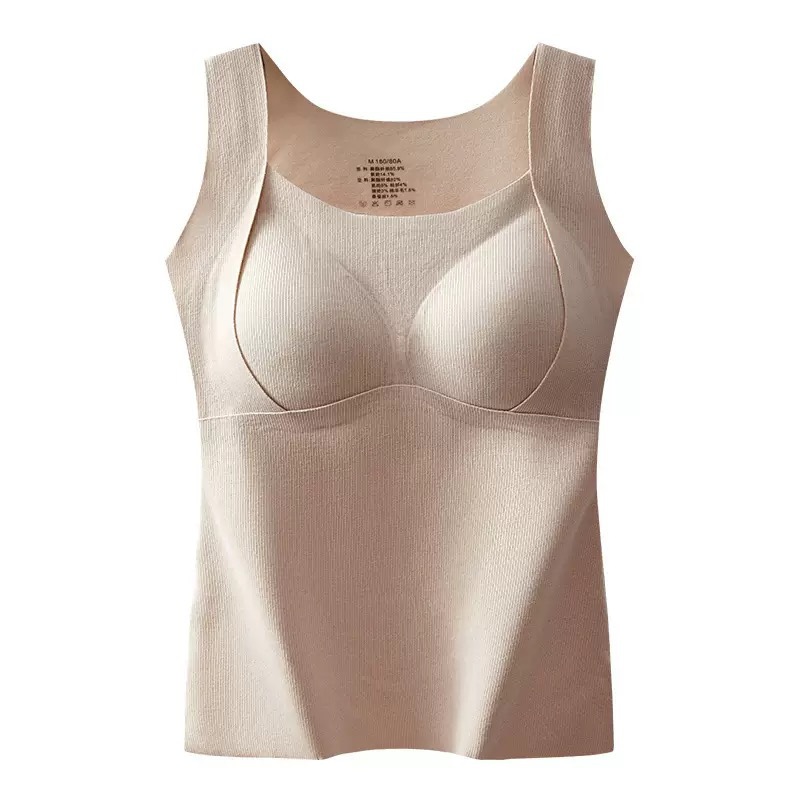 Nuevo chaleco caliente de cachemira de seda de morera integral con almohadilla de pecho y camelón sin marcas de ropa interior delgada image 6