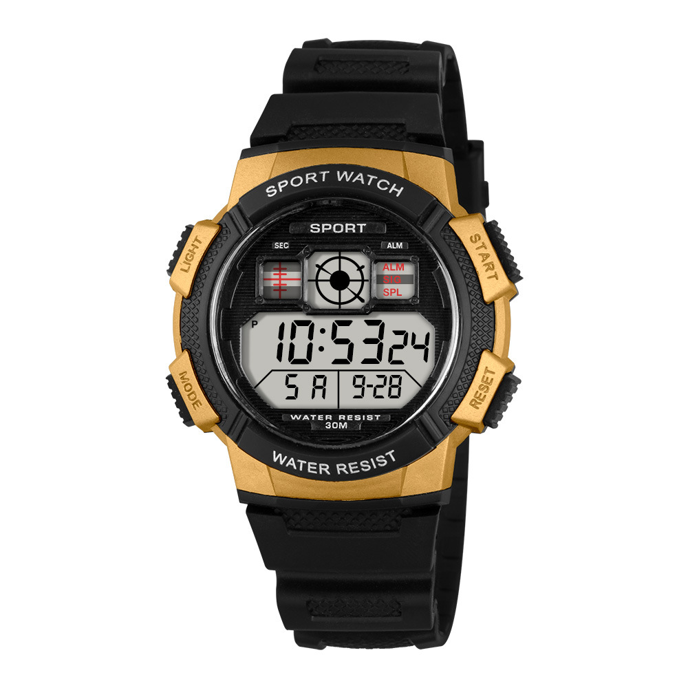 Tendencia de moda juvenil reloj electrónico multifuncional alarma de alarma de luz nocturna al aire libre reloj electrónico deportivo al por mayor