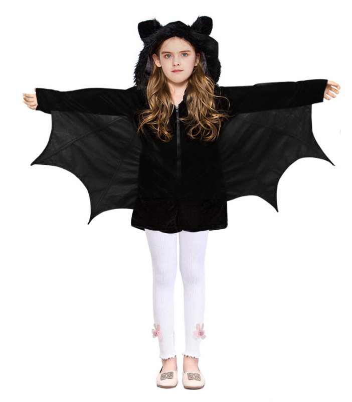国境を越えた新型ハロウィーン児童服装コウモリマント猫女服パーティーコスプレ衣装|undefined