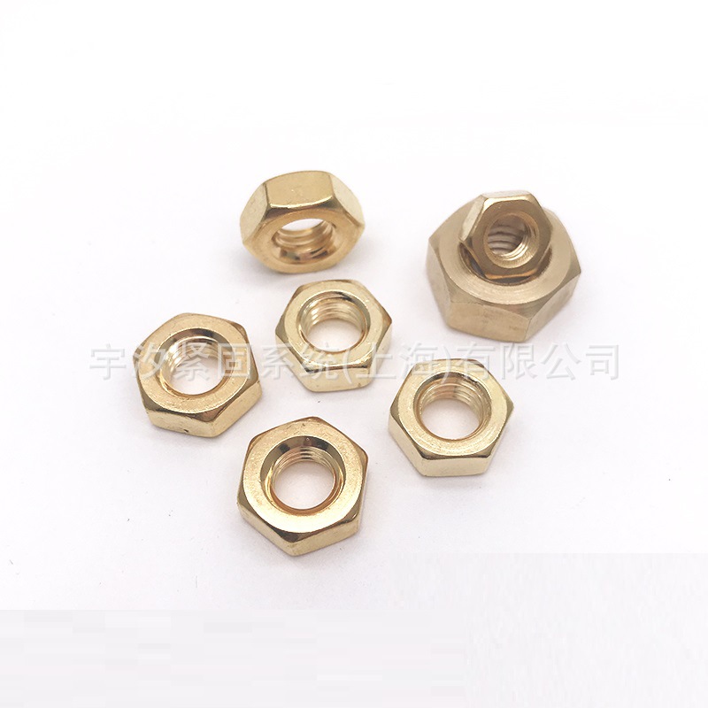 粗牙美制六角螺母铜螺帽1/4 3/8 5/16 7/16 1/2 5/8 9/16 3/4 7/8