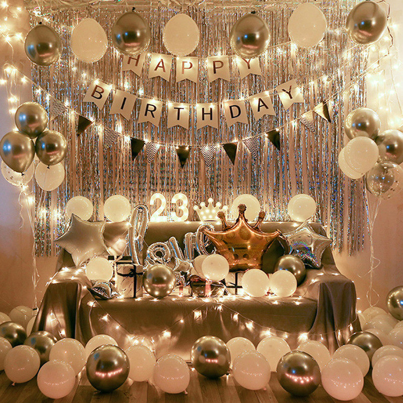 ins wind balloon set birthday decoration party decoration background wall kids indoor friends birthday surprise cross-border