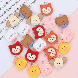 树脂可爱小动物挂件 小鸡小熊小兔子耳环钥匙扣吊坠 DIY饰品配件
