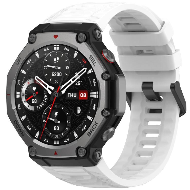Correa de silicona de color sólido para Amazfit T-Rex 3 Huami reloj deportivo al aire libre correa de hebilla negra