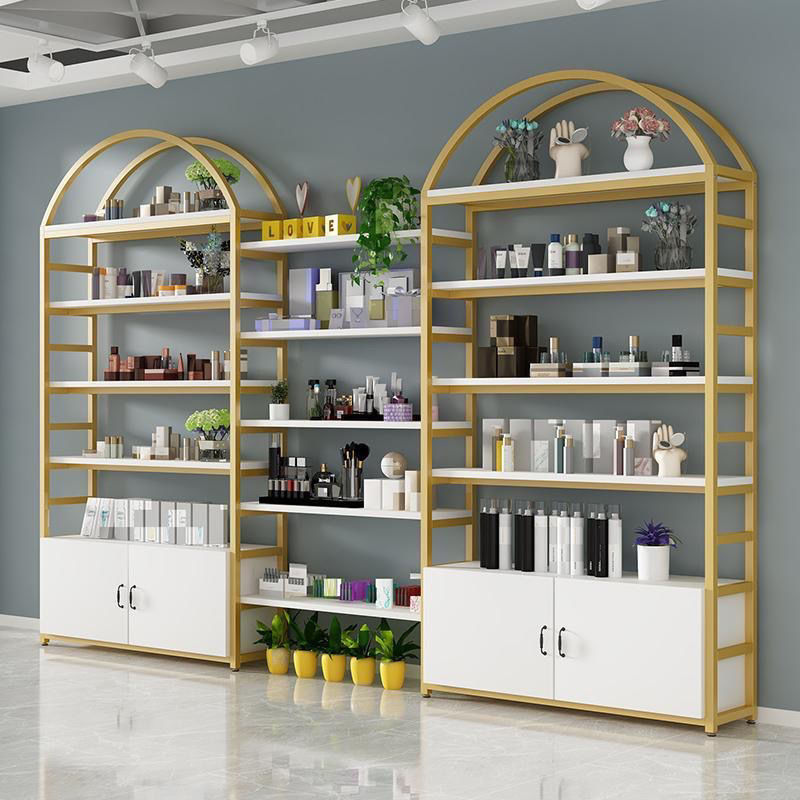 Multi-Layer Cosmetic Display Cabinet, Beauty Store Shelf, Supermarket Product Display Rack, High-End Floor-Standing Display Rack