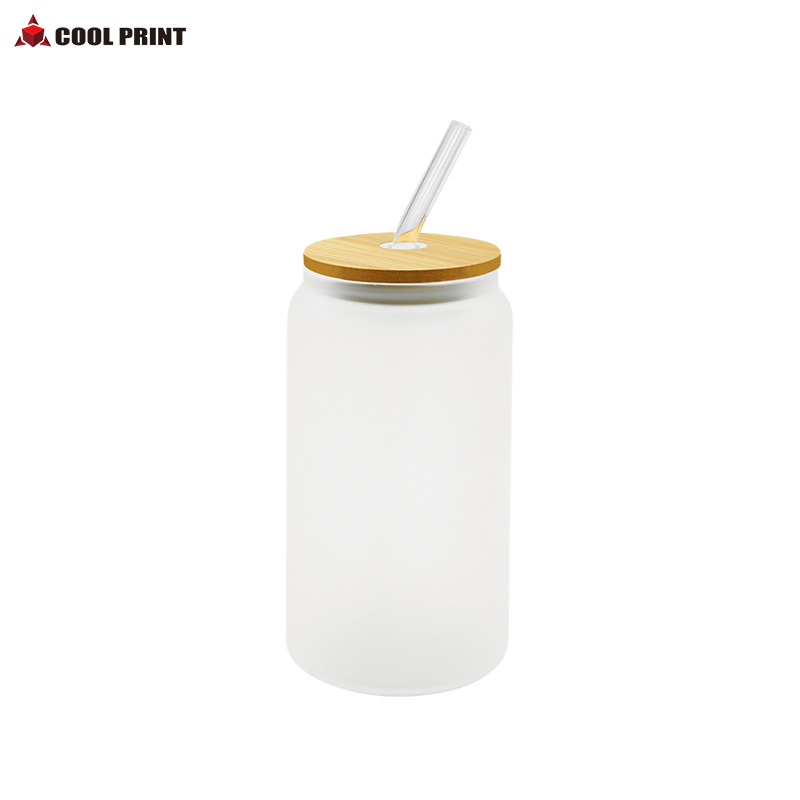 Suministro directo de fábrica de transferencia de calor Amazon 16oz vaso de sublimación de color gradiente mate transparente lata de Cola
