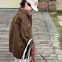 Детская верхняя одежда средней длины, весенне-осенняя одежда для мальчиков, ветровка для девочек, новинка 2024 года, осенние топы в корейском стиле, британский стиль