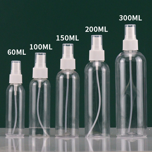Cross-border transparent plastic spray bottle 30 50 100ml portable alcohol mini spray bottle side spray bottle OZ