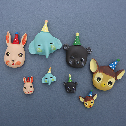 Cute little animal lucky cat resin refrigerator magnet message sticker home accessories magnet