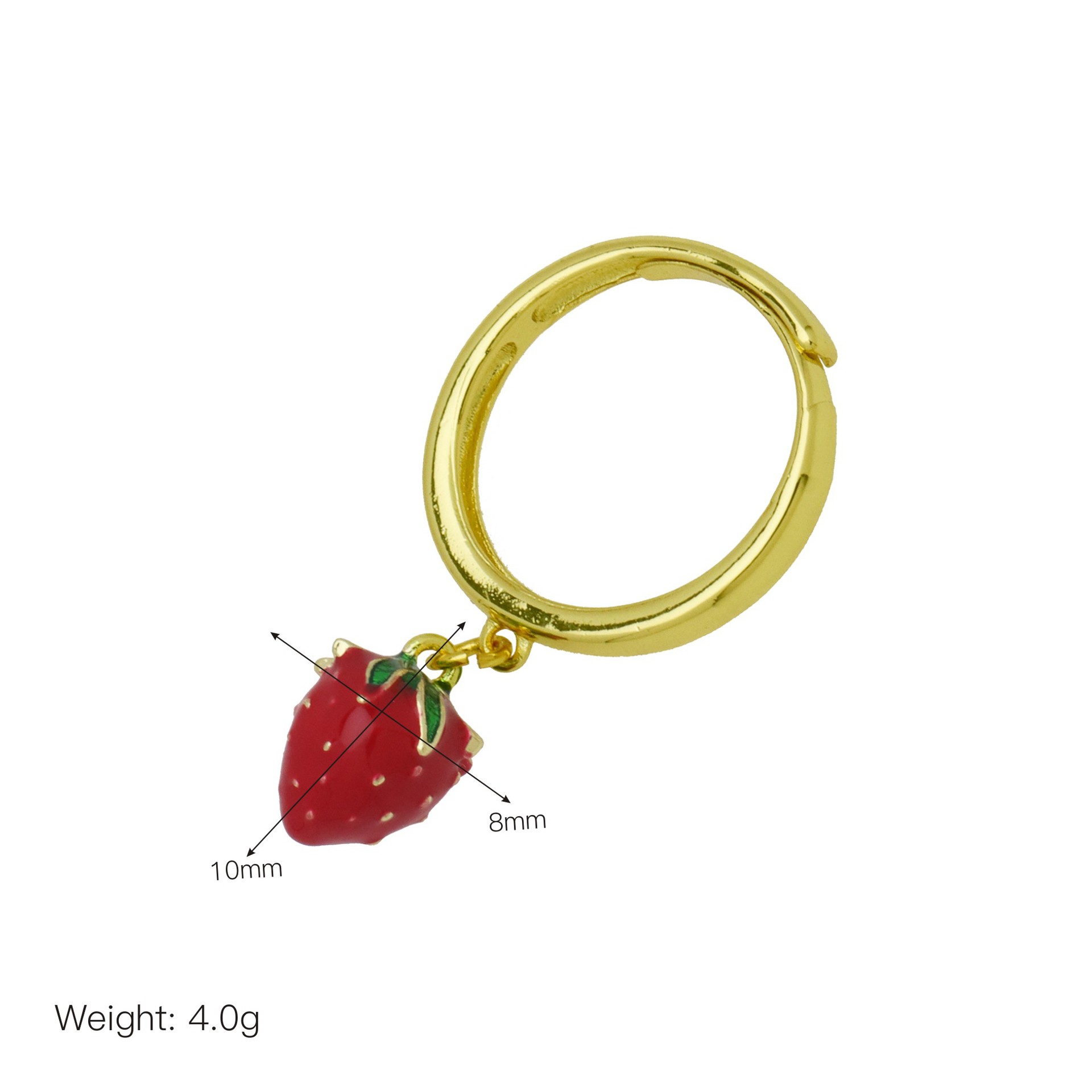 6g Weight Multi Charms Necklace, Open Rings Classification Adjustable Ring Size 1 Piece Quantity Daily Occasion Copper Material Cherry, Heart Shape, chili Pattern All Seasons Season Women's Gender Enamel Design Cute Style Wholesale Jewelry Cute Cherry Heart Shape Chili Copper Enamel Multi Charms Necklace Open Rings 8