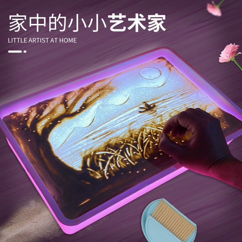 Sand Painting Box Children's Sand Painting Table Toy Luminous Sensory Light Box Early Education Kindergarten Creative Graffiti Drawing Board Educational Sand Painting Box Children's Sand Painting Table Toy Luminous Sensory Light Box Early Education Kindergarten Creative Graffiti Drawing Board Educational