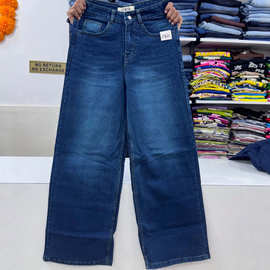 boyfriend jeans女士百搭牛仔裤Simple blue jeans新牛仔长裤批发