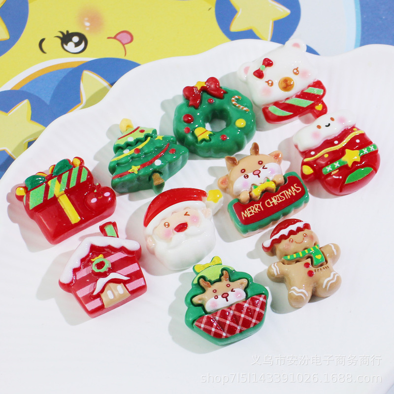 Christmas Carnival Elk Cream Glue DIY Handmade Hairpin Refrigerator Magnet High-End Decorative Material Resin Accessories Christmas Carnival Elk Cream Glue DIY Handmade Hairpin Refrigerator Magnet High-End Decorative Material Resin Accessories