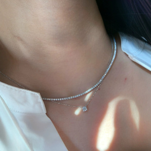 Natural South Africa Diamond Necklace 18k Tennis Collar Full Diamond Fashion Diamond Necklace