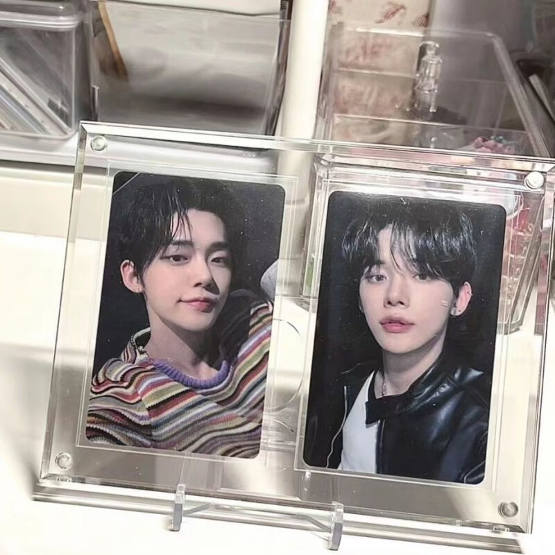 Acrylic Card Brick Thickened Protective Double-Slot Photo Photo Frame Desktop Ornament Album Storage Box Card Brick