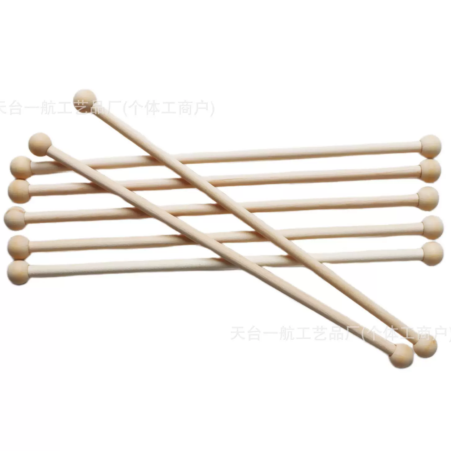 厂家批发实木圆棒挂杆旗杆 按摩锤圆球木质挂件 编织配件挂毯配件