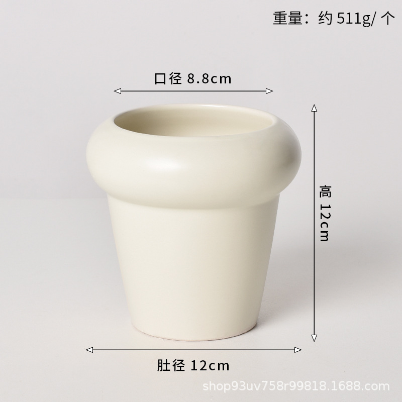 Pot de cerámica crema INS lujo ligero de alto nivel sensación de plantación de orquídeas mariposa simple orquídeas plantación de pot de porcelana blanca Dehua