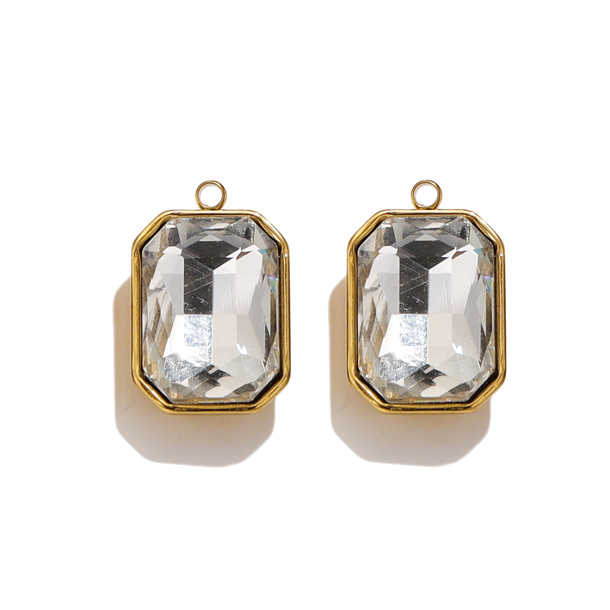 Acero inoxidable cristal colgante mar azul gema color titanio acero colgante collar DIY accesorios de la joyería