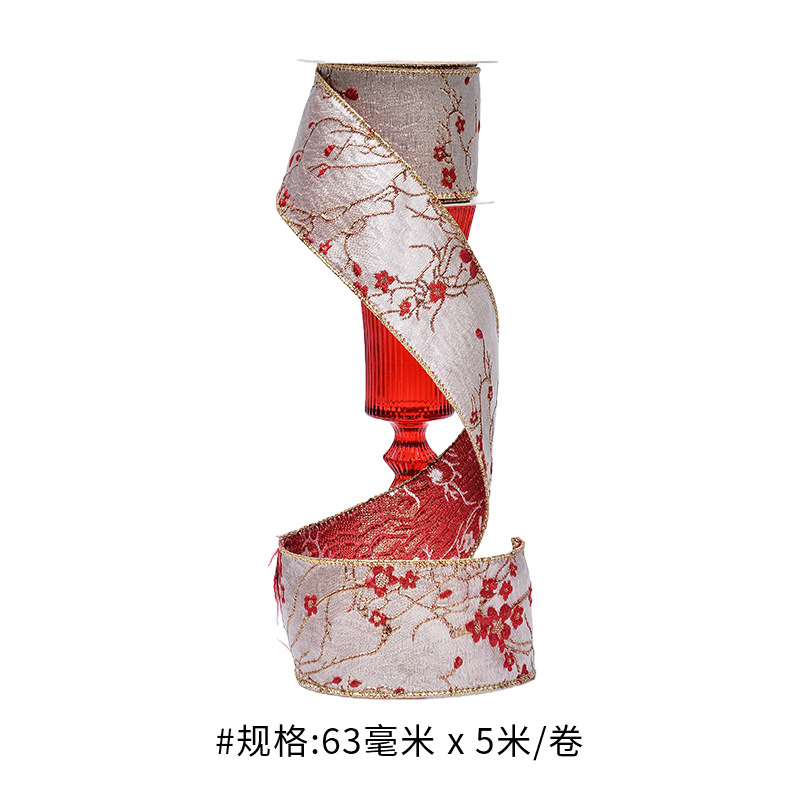 Caja de regalo de cinta de torsión de moda china, embalaje de decoración de vacaciones, cinta de Año Nuevo, cinta de borde de alambre de estilo chino