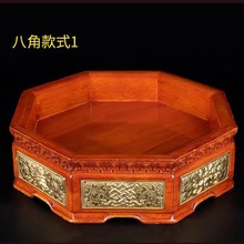 藏式实木果盘铜皮鎏金客厅家用茶几中式果盘糖果干果收纳盒供果盘