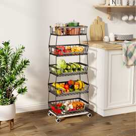 厨房置物架蔬菜架水果架储物收纳架果蔬架小推车果篮杂篮架厨房架