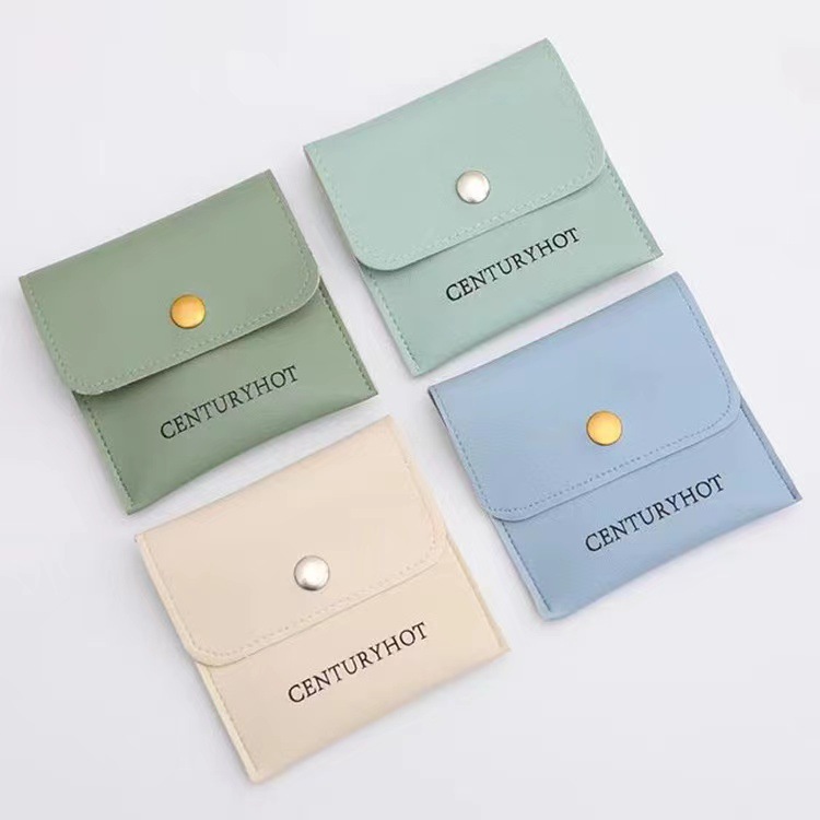 现货皮革饰品袋首饰袋按扣袋  戒指耳环手镯时尚耐磨收纳袋子