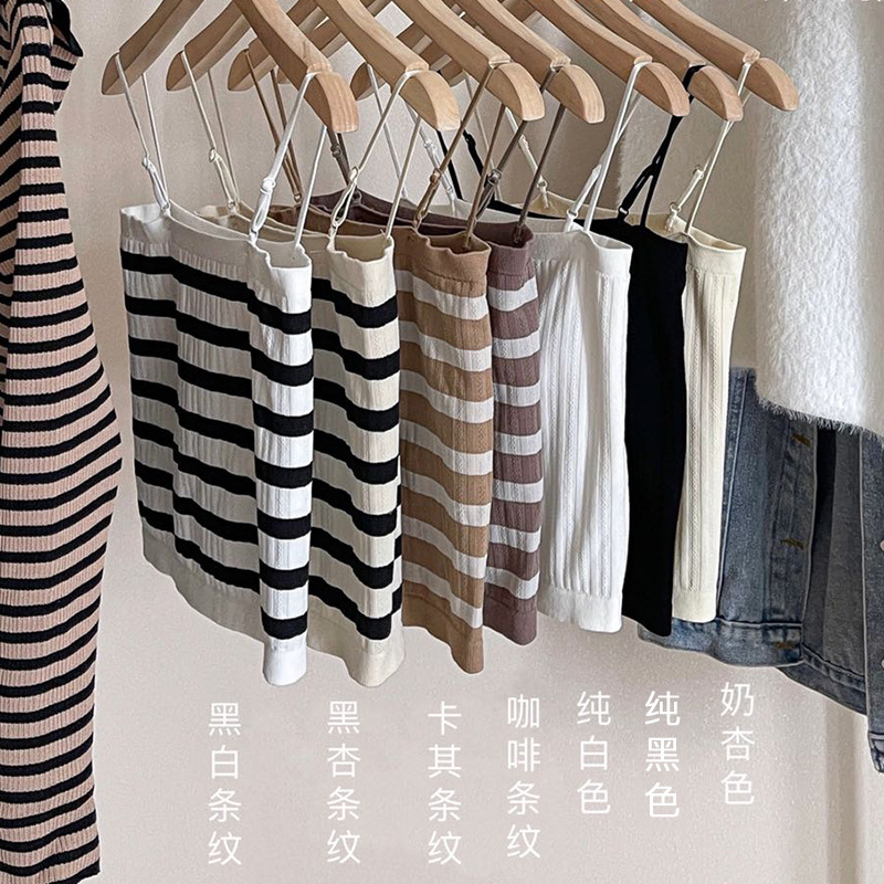 Contraste de color rayado Punto Belleza espalda camisola montaña fija las mujeres interior y exterior desgaste bottoming chaleco Delgado